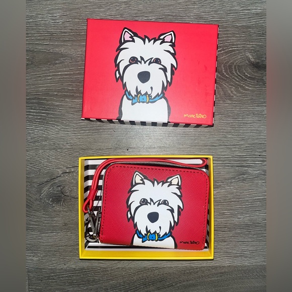 Marc Tetro Handbags - Marc Tetro Red Dog Print Women's Wallet